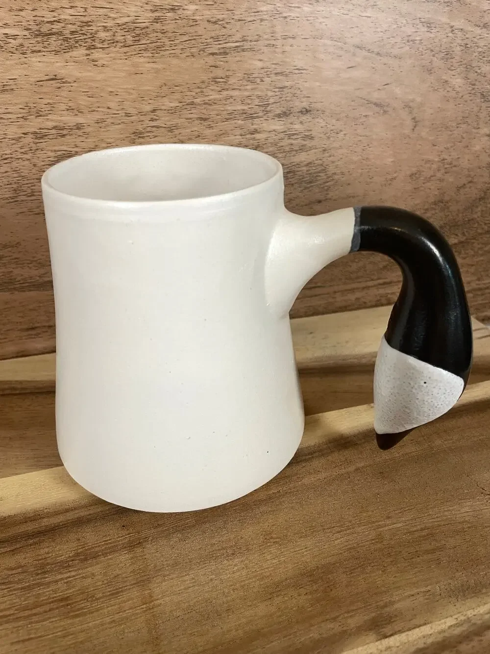 Vintage 1991 Steven Schiffer Signed Studio Pottery Canada Goose Handle Mug - Picture 1 of 11